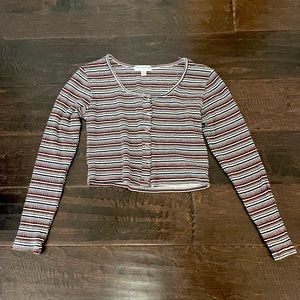 Earth Bound cropped long sleeve baby tee